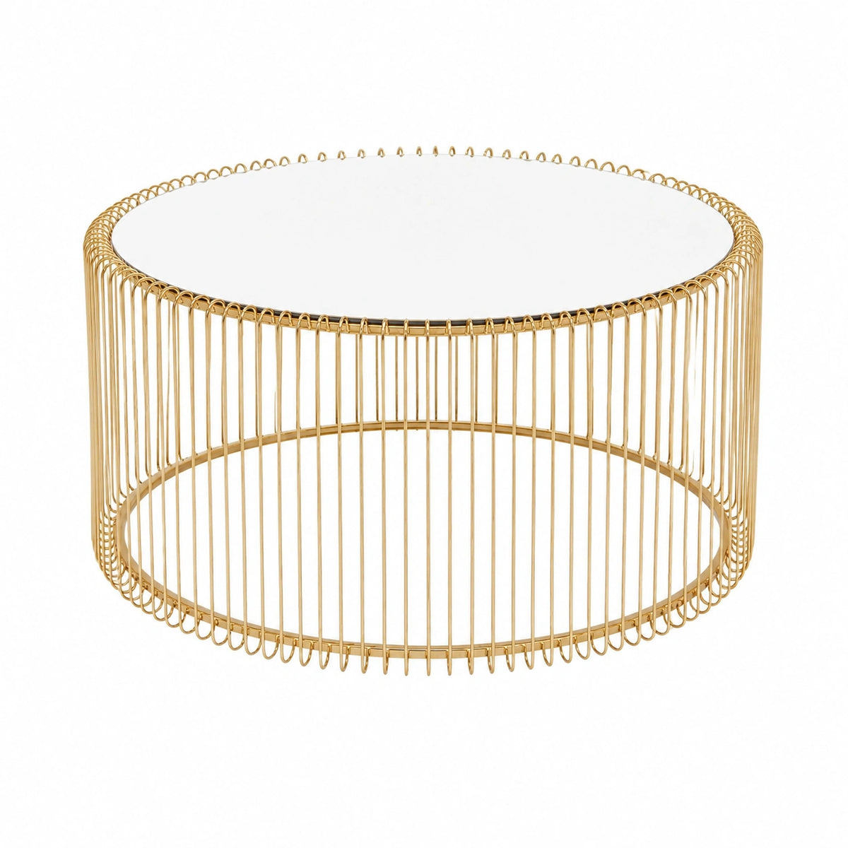 Couchtisch – 34 × 70 × 70 cm, runde Form, aus Sicherheitsglas, für Wohnzimmer