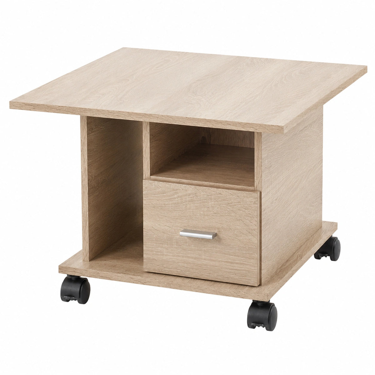 Couchtisch – 70 × 45 × 70 cm, mit Schubladen, aus Eichenholz