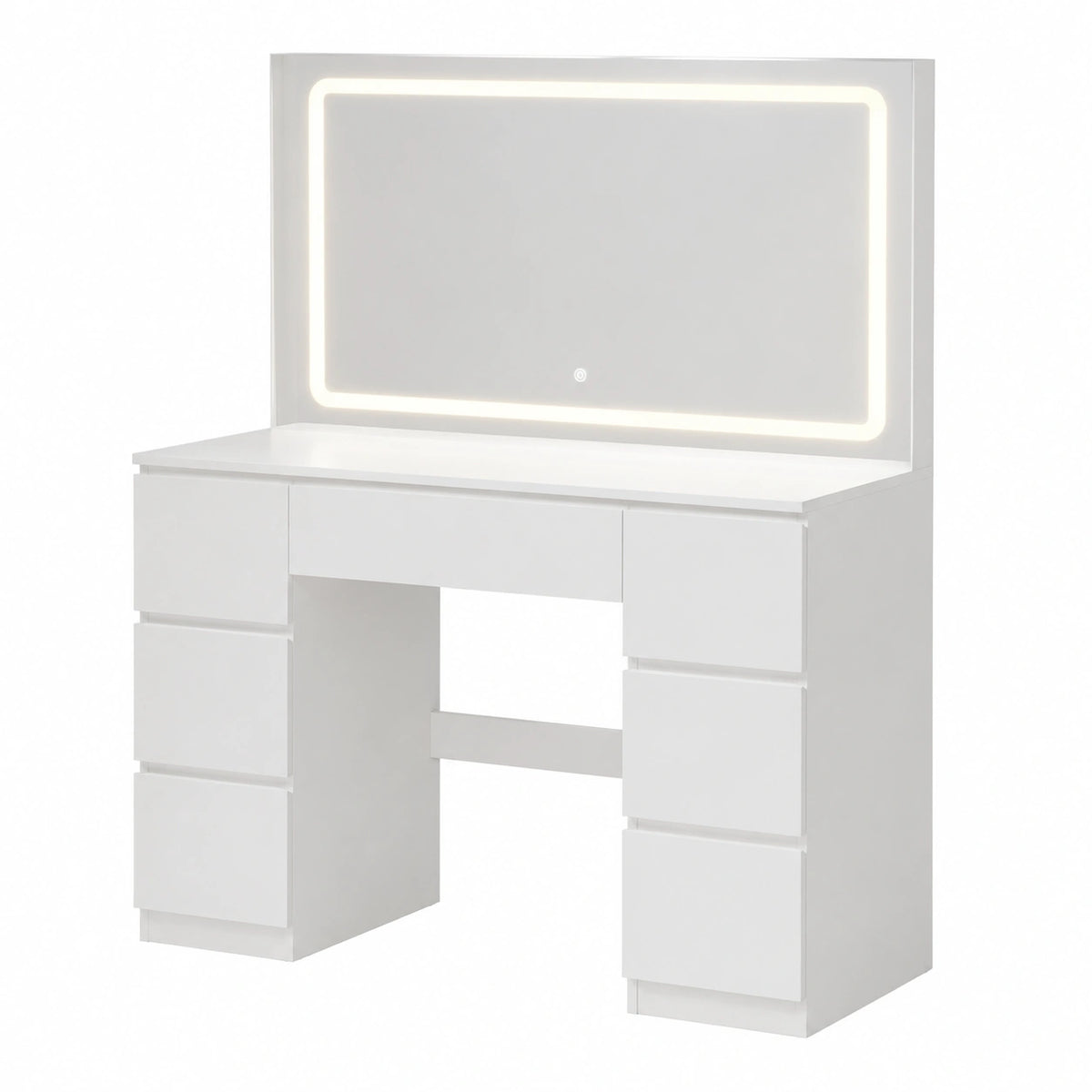 Schminktisch – 115 cm, moderner Stil, mit LED-Beleuchtung, mit Schubladen