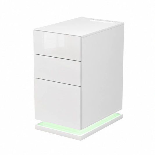 Nachttisch – 2er-Set, mit LED-Beleuchtung, mit Schubladen