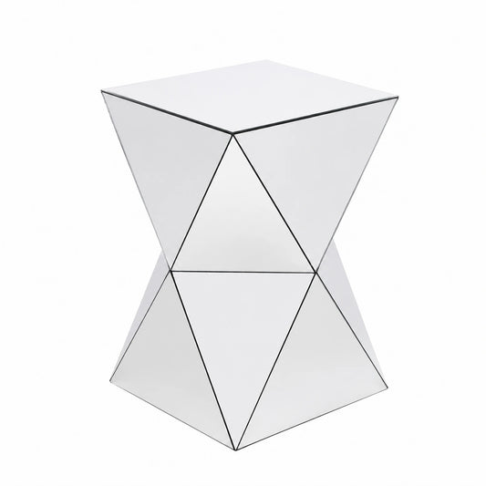Beistelltisch – 54 × 32 × 32 cm, aus Glas, Silber