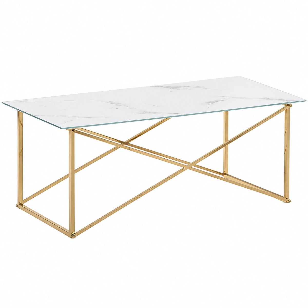 Couchtisch – 100 × 50 cm, Gold, für Wohnzimmer