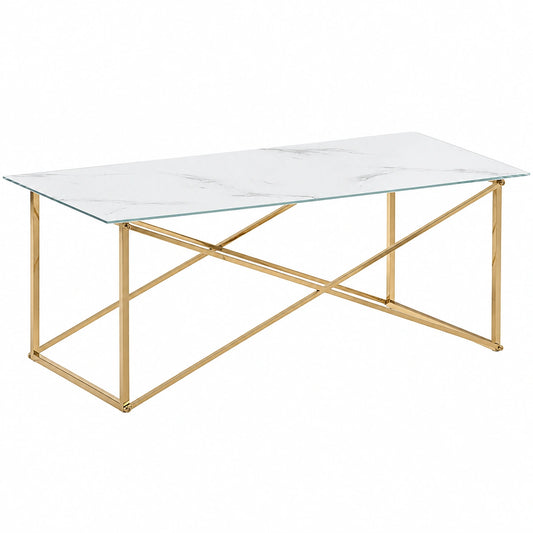Couchtisch – 100 × 50 cm, Gold, für Wohnzimmer
