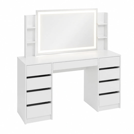 Schminktisch – 158.2 cm, gepolstert, mit LED-Beleuchtung