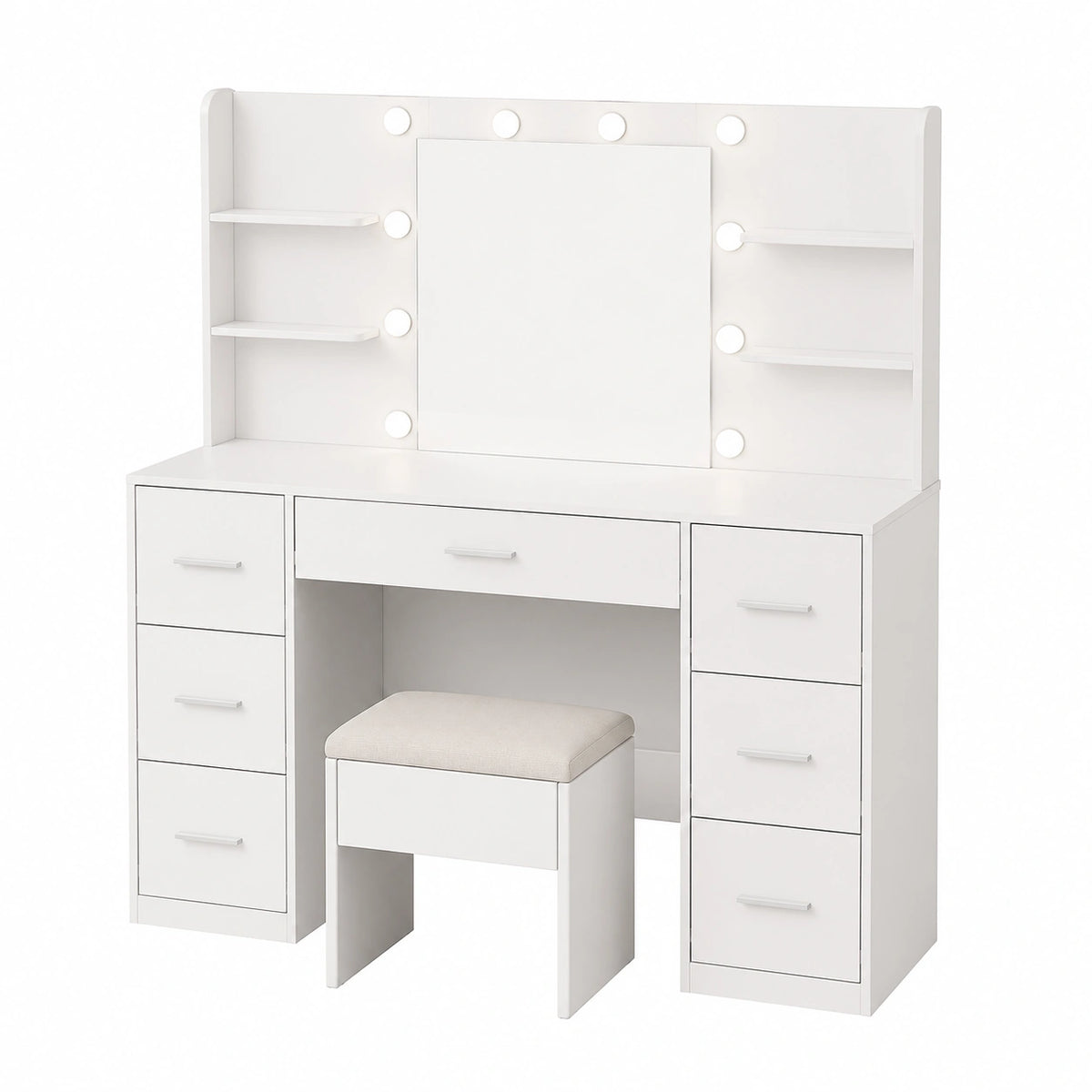 Schminktisch – moderner Stil, mit LED-Beleuchtung, mit Schubladen
