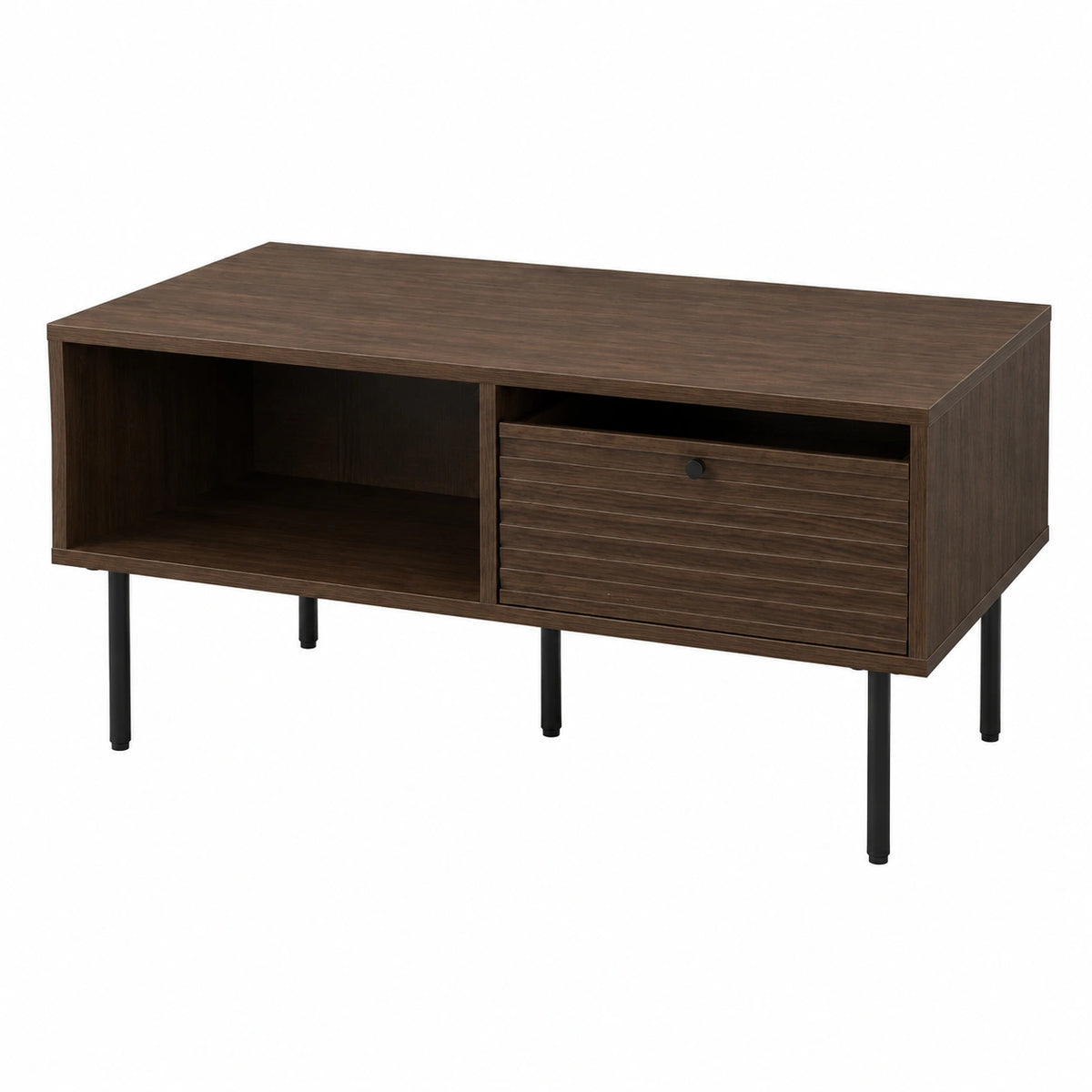 Couchtisch – 45 × 100 × 50 cm, aus Metall, Dunkelbraun