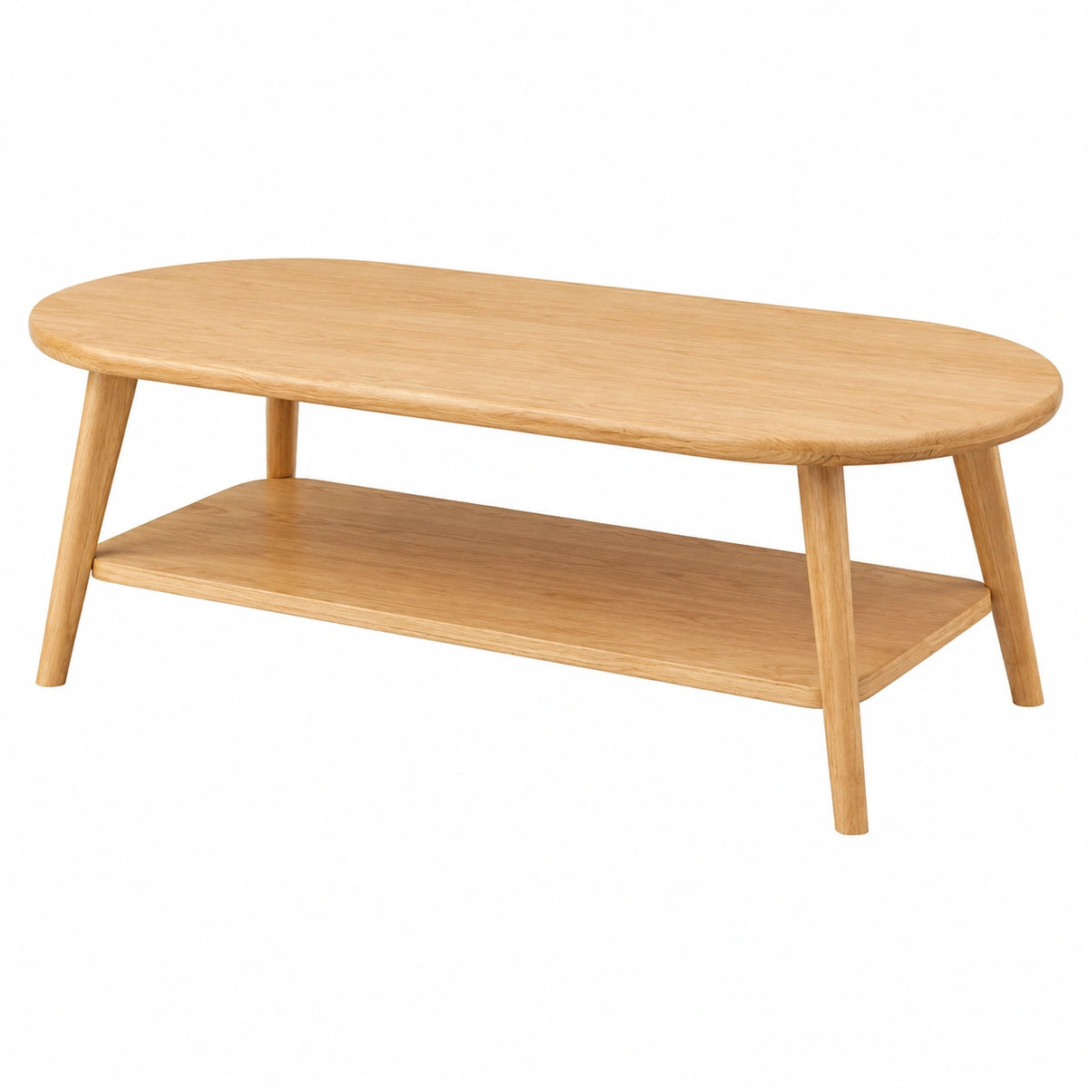 Couchtisch – 120 × 60 cm, skandinavischer Stil, ovale Form, aus Eichenholz