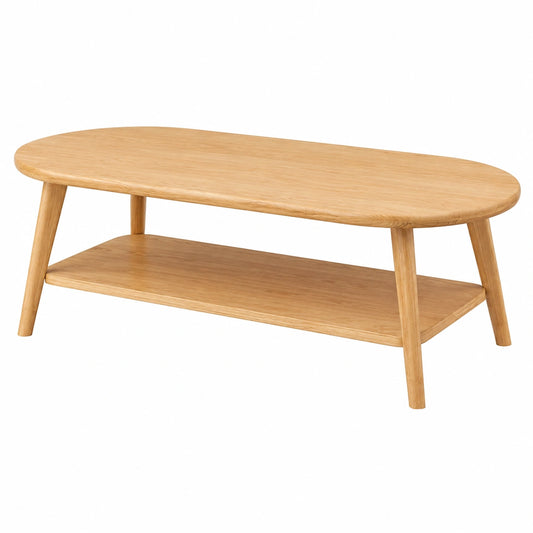 Couchtisch – 120 × 60 cm, skandinavischer Stil, ovale Form, aus Eichenholz