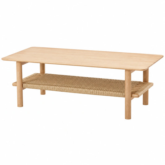 Couchtisch – 120 × 55 × 42 cm, mit Ablagen, aus Holz, für Wohnzimmer
