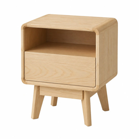 Nachttisch – 42 × 35 × 52 cm, skandinavischer Stil, mit Schubladen, aus Holz, Naturfarben, für Wohnzimmer und Schlafzimmer