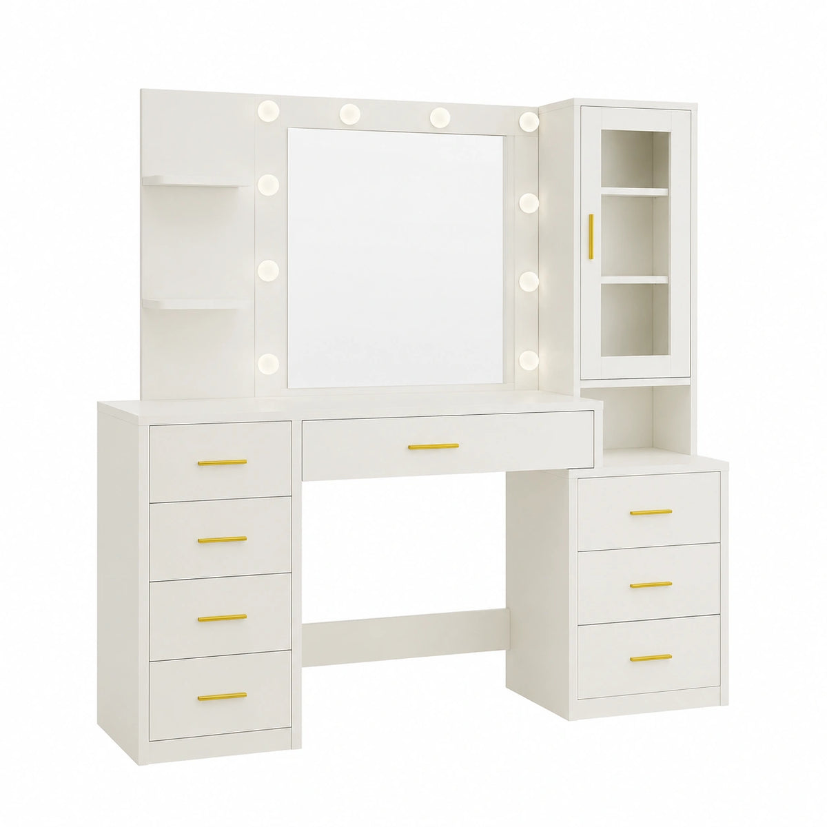 Schminktisch – moderner Stil, mit LED-Beleuchtung, mit Schubladen, für Schlafzimmer
